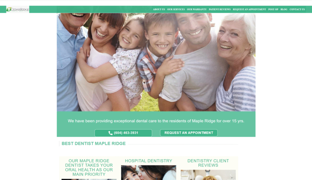cedarridge dental website